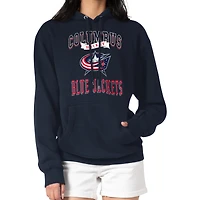Women's G-III 4Her by Carl Banks Navy Columbus Blue Jackets Team Logo Tri-Blend Fleece Pullover Hoodie