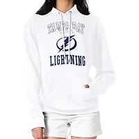 Women's G-III 4Her by Carl Banks White Tampa Bay Lightning Team Logo Tri-Blend Fleece Pullover Hoodie