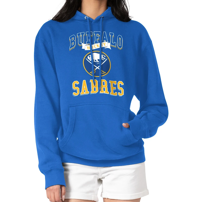 Women's G-III 4Her by Carl Banks Royal Buffalo Sabres Team Logo Tri-Blend Fleece Pullover Hoodie