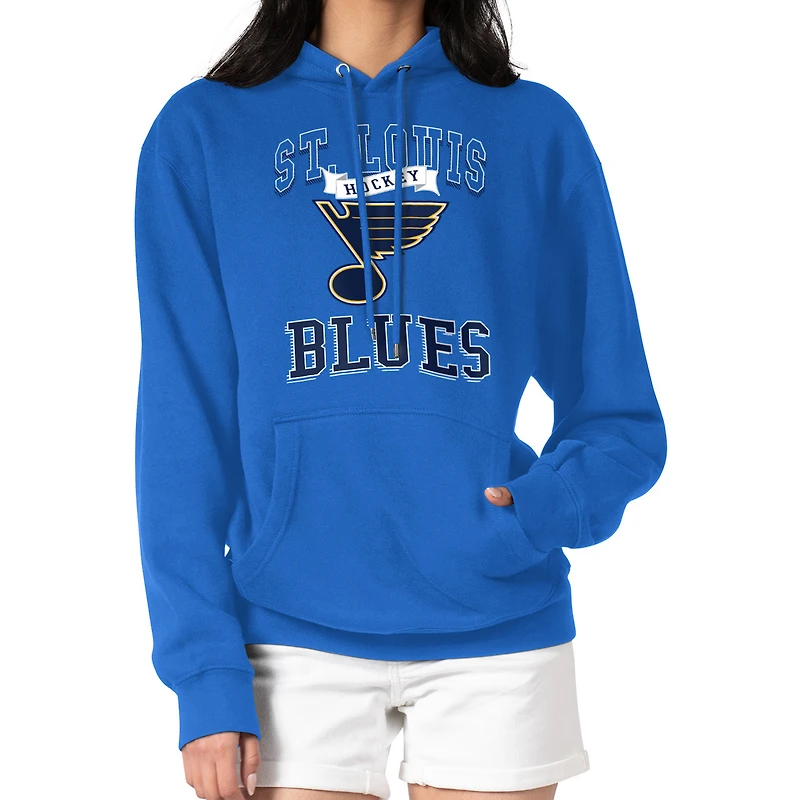 Women's G-III 4Her by Carl Banks Blue St. Louis Blues Team Logo Tri-Blend Fleece Pullover Hoodie