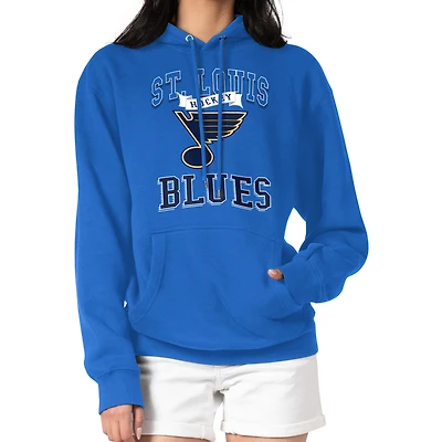 Women's G-III 4Her by Carl Banks Blue St. Louis Blues Team Logo Tri-Blend Fleece Pullover Hoodie