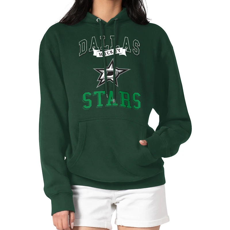 Women's G-III 4Her by Carl Banks Olive Dallas Stars Team Logo Tri-Blend Fleece Pullover Hoodie