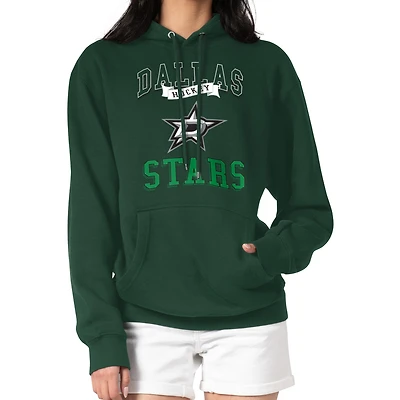 Women's G-III 4Her by Carl Banks Olive Dallas Stars Team Logo Tri-Blend Fleece Pullover Hoodie