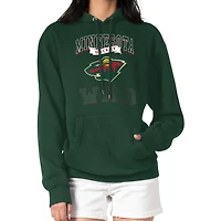 Women's G-III 4Her by Carl Banks Olive Minnesota Wild Team Logo Tri-Blend Fleece Pullover Hoodie