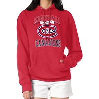 Women's G-III 4Her by Carl Banks Red Montreal Canadiens Team Logo Tri-Blend Fleece Pullover Hoodie
