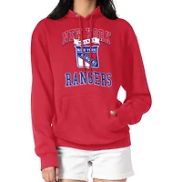Women's G-III 4Her by Carl Banks Red New York Rangers Team Logo Tri-Blend Fleece Pullover Hoodie