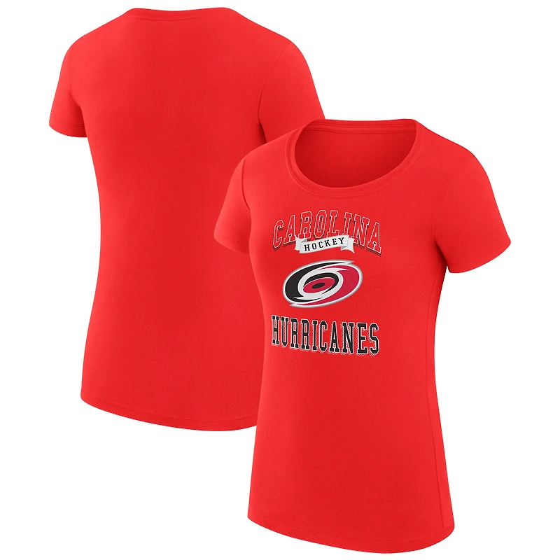 Women's G-III 4Her by Carl Banks Red Carolina Hurricanes Super-Slim Fit Lightweight Team Logo Graphic T-Shirt