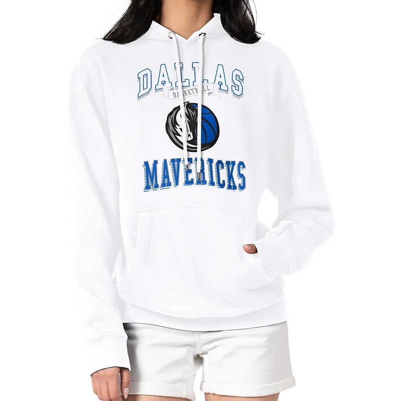 Women's G-III 4Her by Carl Banks White Dallas Mavericks Graphic Fleece Pullover Hoodie