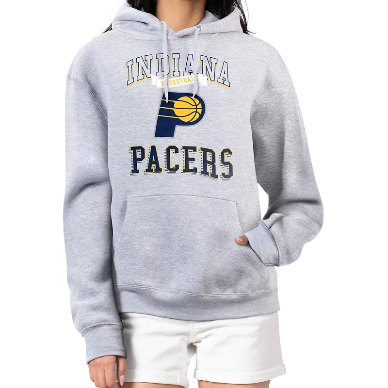 Women's G-III 4Her by Carl Banks Heather Gray Indiana Pacers Graphic Fleece Pullover Hoodie