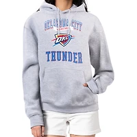 Women's G-III 4Her by Carl Banks Heather Gray Oklahoma City Thunder Graphic Fleece Pullover Hoodie