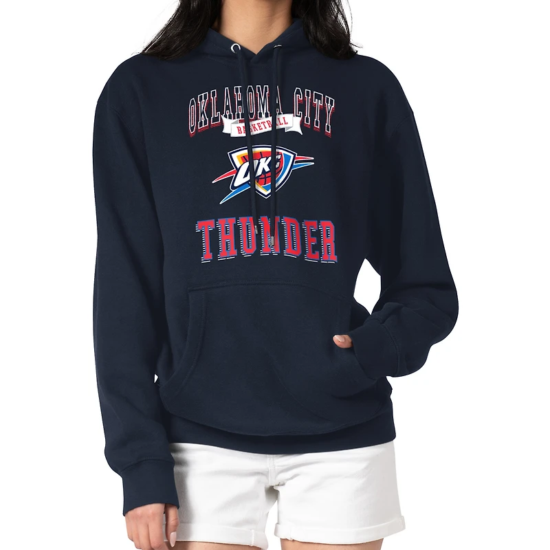 Women's G-III 4Her by Carl Banks Navy Oklahoma City Thunder Graphic Fleece Pullover Hoodie