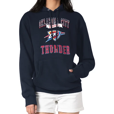 Women's G-III 4Her by Carl Banks Navy Oklahoma City Thunder Graphic Fleece Pullover Hoodie