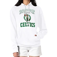 Women's G-III 4Her by Carl Banks White Boston Celtics Graphic Fleece Pullover Hoodie