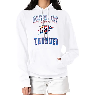 Women's G-III 4Her by Carl Banks White Oklahoma City Thunder Graphic Fleece Pullover Hoodie