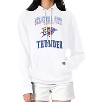 Women's G-III 4Her by Carl Banks White Oklahoma City Thunder Graphic Fleece Pullover Hoodie