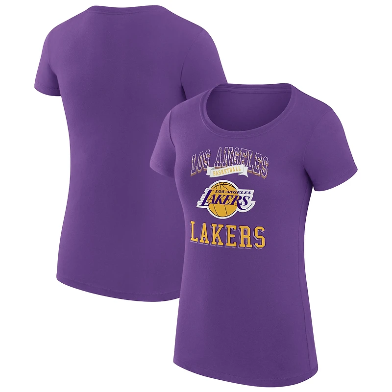 Women's G-III 4Her by Carl Banks Purple Los Angeles Lakers Super-Slim Fit Lightweight Team Logo T-Shirt