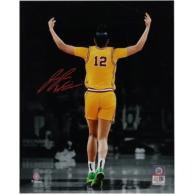 JuJu Watkins USC Trojans Autographed 8" x 10" Arms Up Celebration Spotlight Photograph - Signed in Red Ink