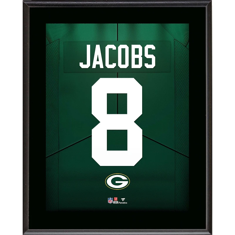 Josh Jacobs Green Bay Packers 10.5" x 13" Jersey Number Sublimated Player Plaque