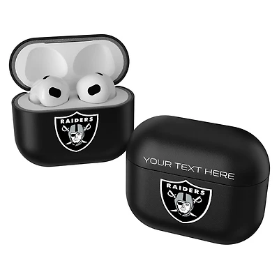 Keyscaper Black Las Vegas Raiders Insignia Personalized AirPods 3rd Generation Case Cover