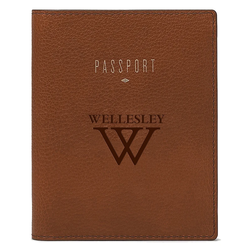 Fossil Brown Wellesley Blue Travel RFID Passport Case