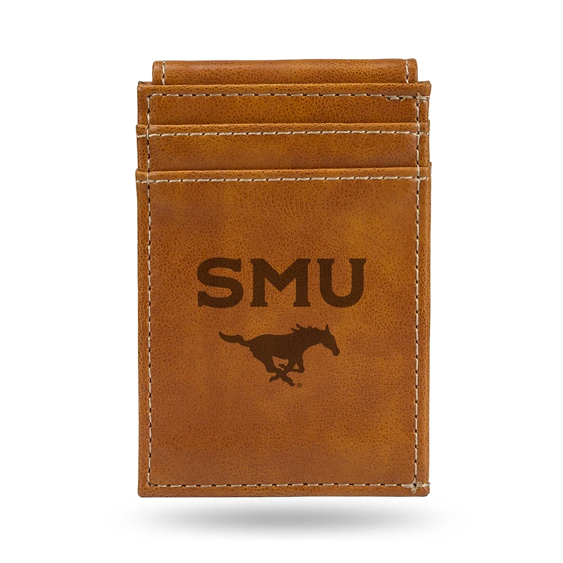 Brown SMU Mustangs Front Pocket Wallet