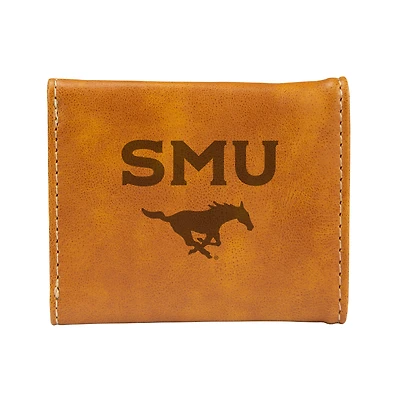 Brown SMU Mustangs Trifold Wallet