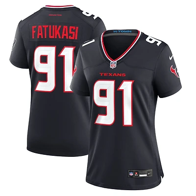 Women's Nike Folorunso Fatukasi Navy Houston Texans Team Game Jersey