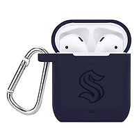 Navy Seattle Kraken Debossed Silicone AirPods Case Cover