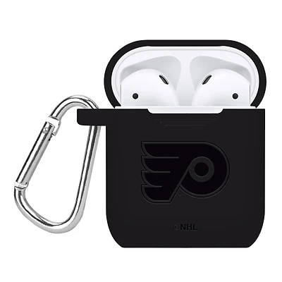 Black Philadelphia Flyers Debossed Silicone AirPods Case Cover
