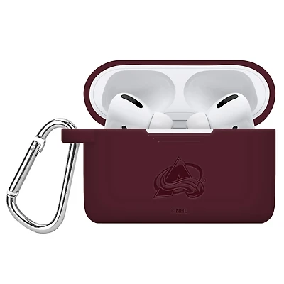 Maroon Colorado Avalanche Debossed Silicone Airpods Pro Case Cover