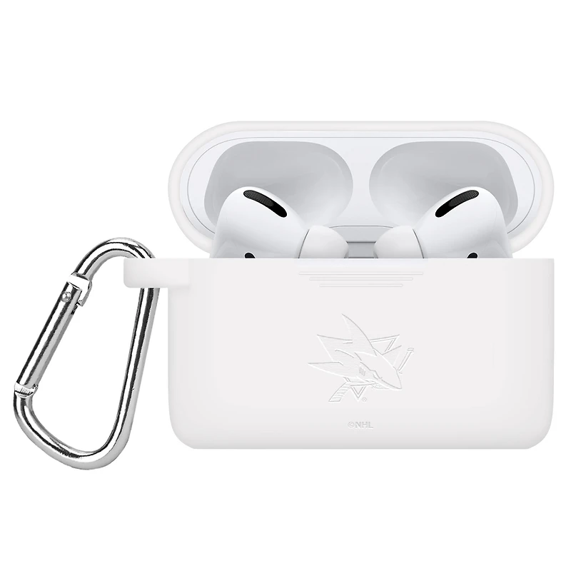 San Jose Sharks Debossed Silicone Airpods Pro Case Cover