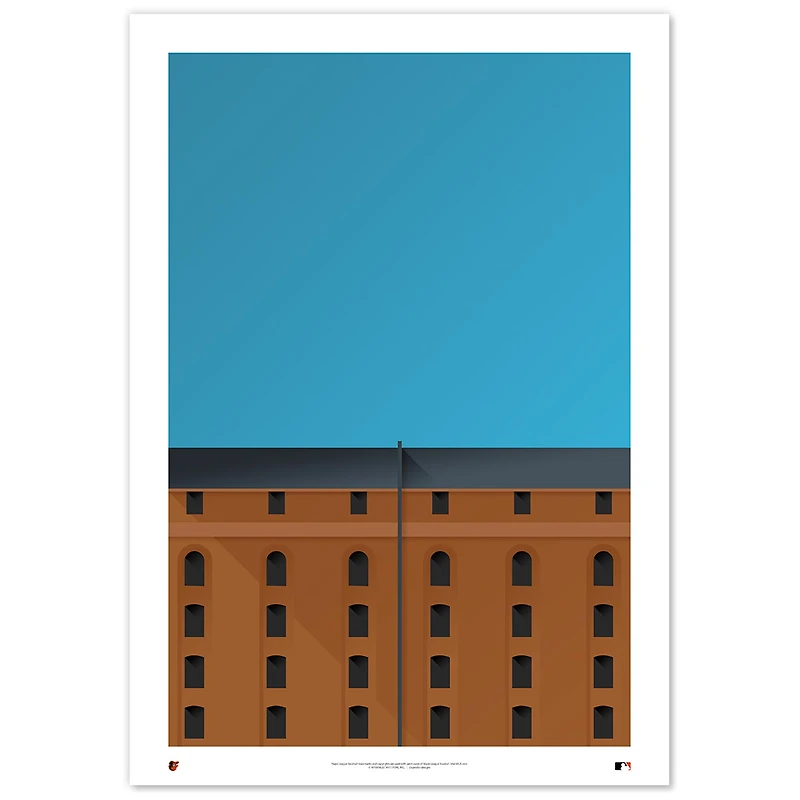 Baltimore Orioles Camden Yards 24" x 36" Minimalist Fine Art Print
