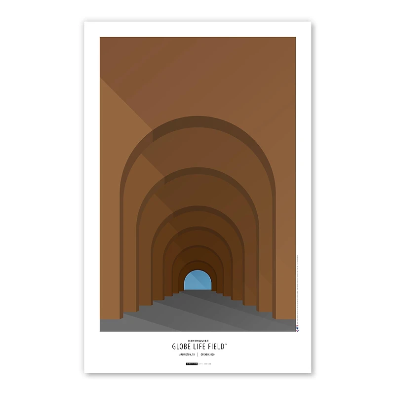 Texas Rangers Globe Life Field 11x17 Minimalist Poster Print