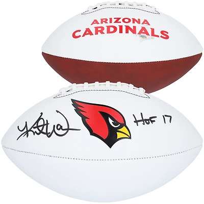 Kurt Warner Arizona Cardinals Autographed Franklin White Panel Football with "HOF 17" Inscription