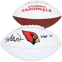 Kurt Warner Arizona Cardinals Autographed Franklin White Panel Football with "HOF 17" Inscription