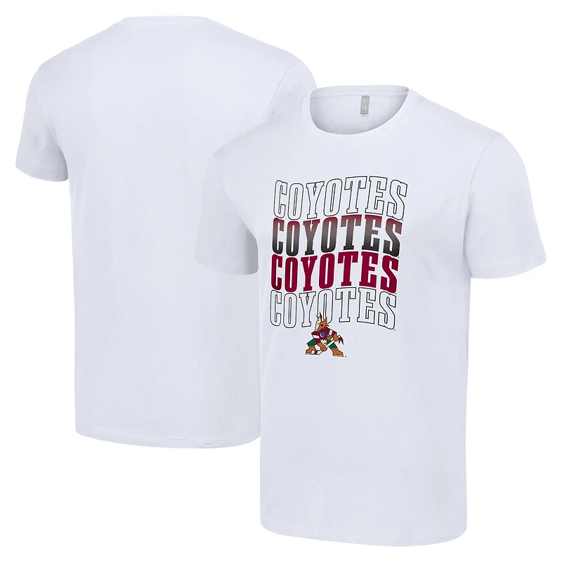 Men's Starter White Arizona Coyotes Four Team Name Logo T-Shirt