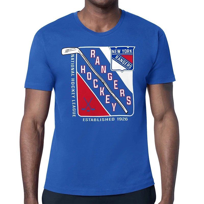 Men's Starter Blue New York Rangers Shield Graphic T-Shirt