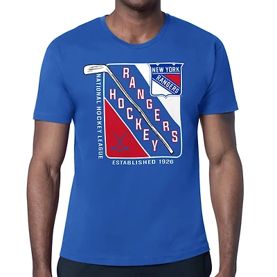 Men's Starter Blue New York Rangers Shield Graphic T-Shirt