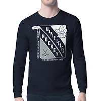 Men's Starter Navy Toronto Maple Leafs Shield Long Sleeve Graphic T-Shirt