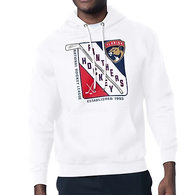 Men's Starter White Florida Panthers Shield Logo Pullover Hoodie