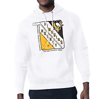 Men's Starter White Pittsburgh Penguins Shield Logo Pullover Hoodie