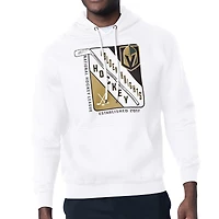 Men's Starter White Vegas Golden Knights Shield Logo Pullover Hoodie