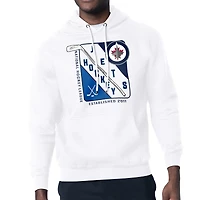 Men's Starter White Winnipeg Jets Shield Logo Pullover Hoodie