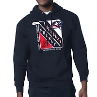 Men's Starter Navy Columbus Blue Jackets Shield Logo Pullover Hoodie