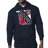 Men's Starter Navy Florida Panthers Shield Logo Pullover Hoodie