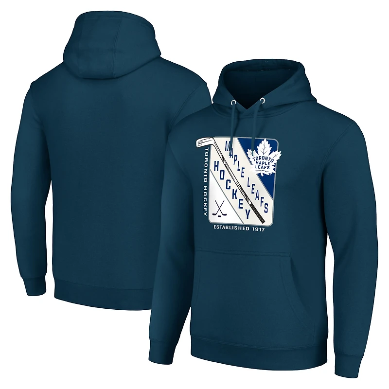 Men's Starter Blue Toronto Maple Leafs Shield Logo Pullover Hoodie