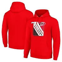 Men's Starter Red Carolina Hurricanes Shield Logo Pullover Hoodie