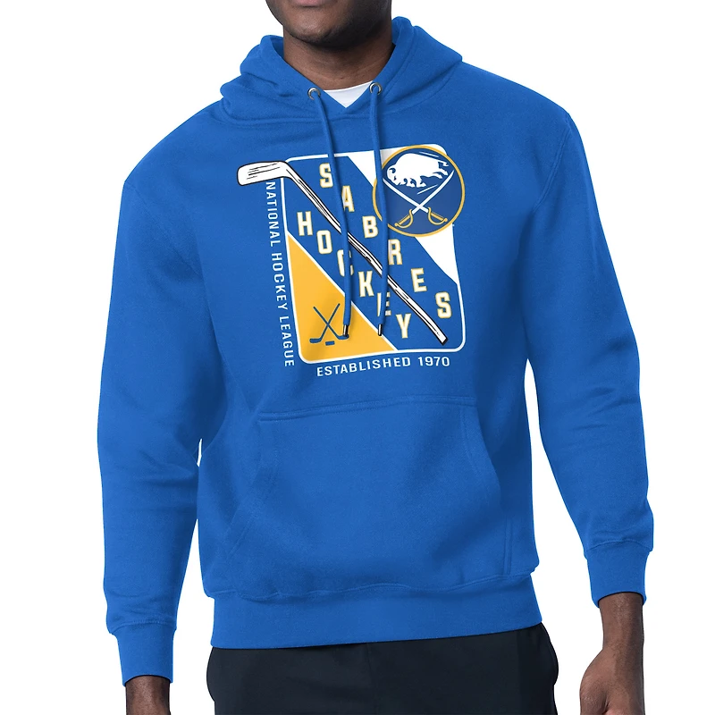 Men's Starter Royal Buffalo Sabres Shield Logo Pullover Hoodie