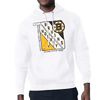 Men's Starter White Boston Bruins Shield Logo Pullover Hoodie