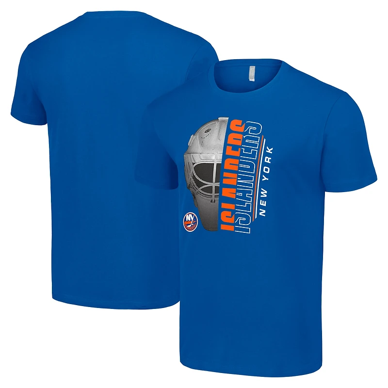 Men's Starter Royal New York Islanders Half Helmet Logo T-Shirt